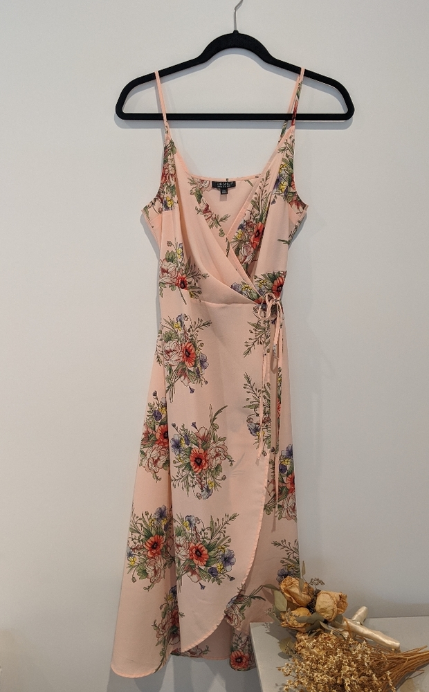 Topshop Floral Midi Wrap Dress